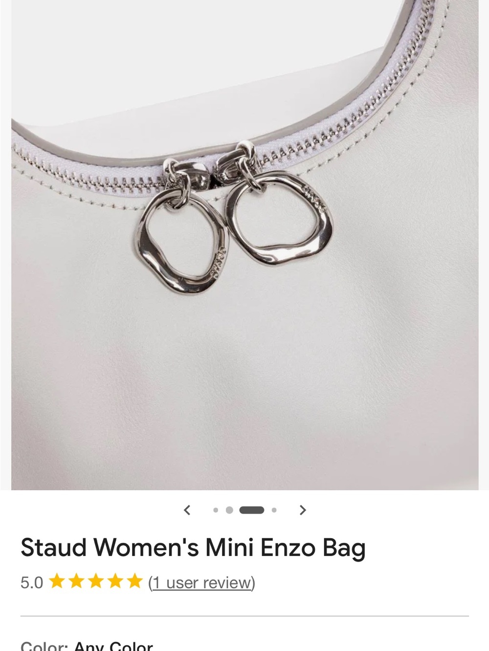 STAUD White Enzo Mini Top-Handle Bag! Gorgeous! - Picture 5 of 12